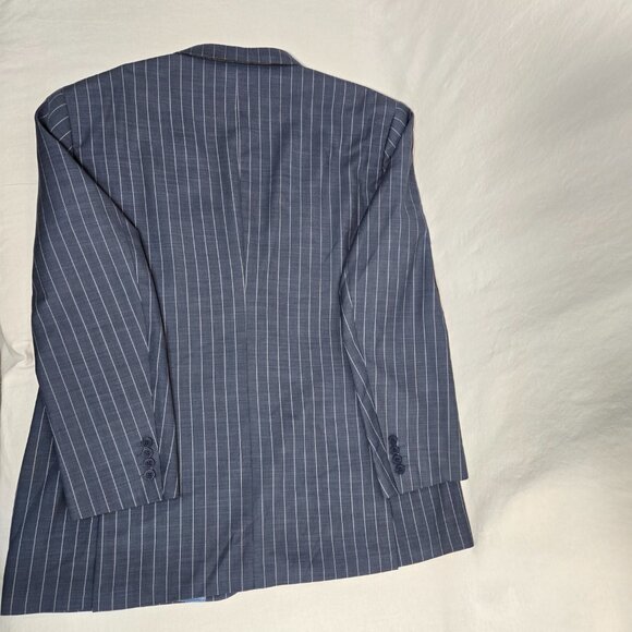 PIERRE NOIR Old Money Blue Gray Striped Classic Fit Blazer Jacket Size L50/44. - Picture 5 of 17